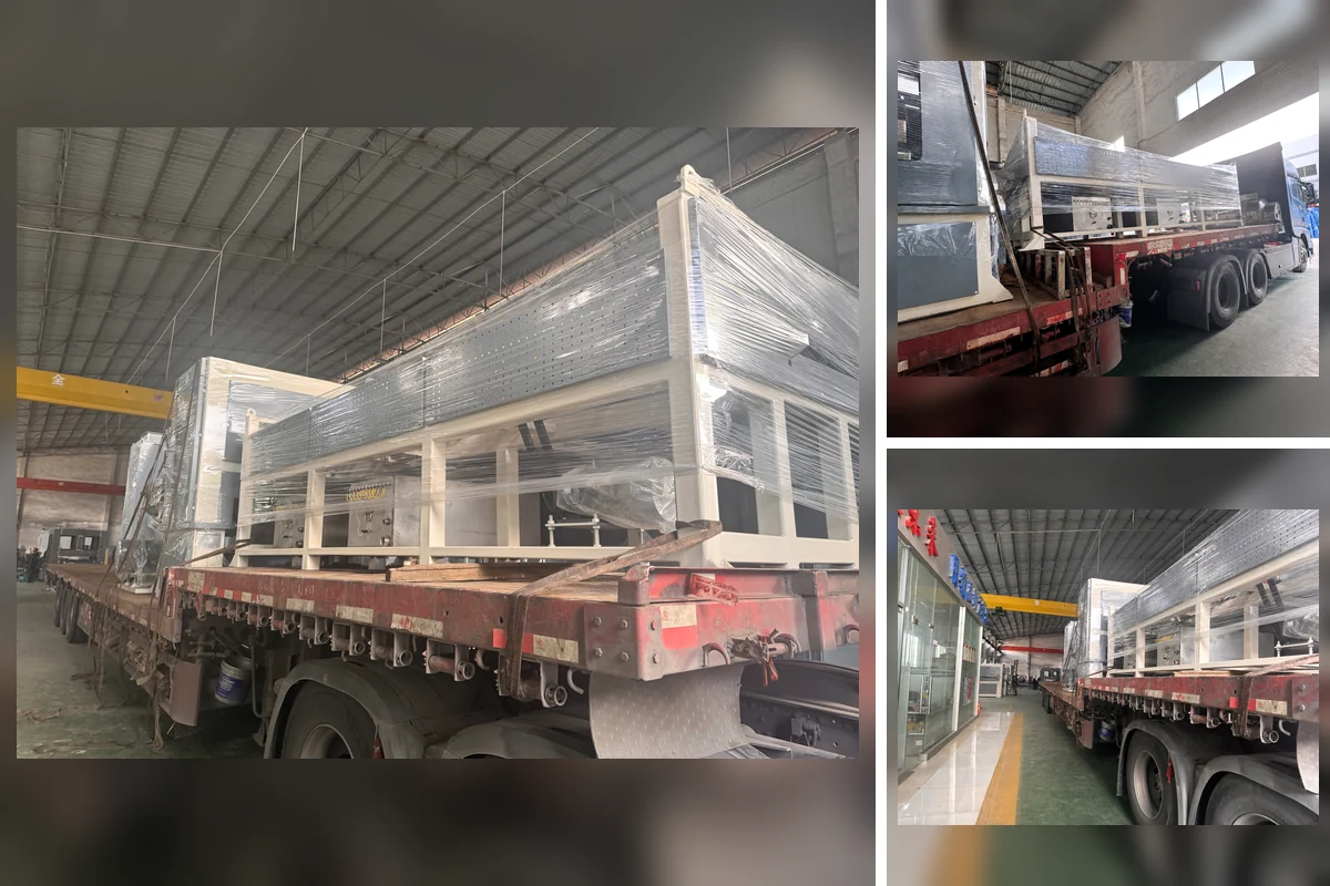 Envío de la máquina de pulido bobina a bobina de titanio de 850 mm desde Foshan, China